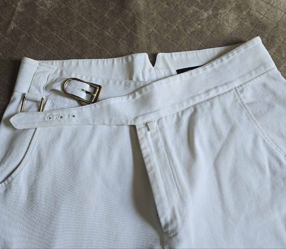 VERSACE⭐️ White Trousers with Gold Buckle